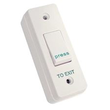 Picture of Exit Button White Plastic - Narrow Style