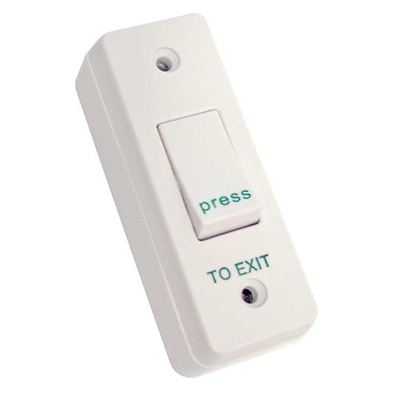 Picture of Exit Button White Plastic - Narrow Style