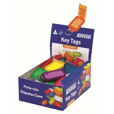 Picture of Kevron Giant Clicktags Key Tags Assorted Colours - Counter Display Box