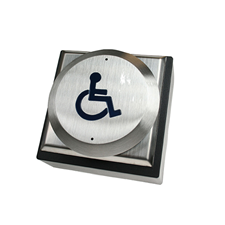 Picture of Large DDA Exit Button With Wheelchair Logo - Heavy Use - Flush