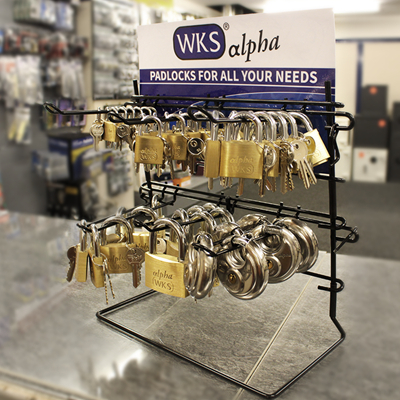 Picture of WKS Alpha Brass Padlock Counter Display Stand