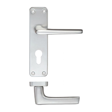 Picture of Aluminium Lever Handle on Euro profile Backplate