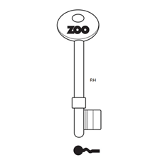 Picture of Genuine ZOO Mortice Key Blank For ZOO Budget 3 Lever Sash & DeadLocks - Right Hand