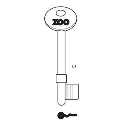 Picture of Genuine ZOO Mortice Key Blank For ZOO Budget 3 Lever Sash & DeadLocks - Left Hand