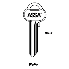 Picture of Genuine ASSA NN 7 Pin Cylinder Key Blank