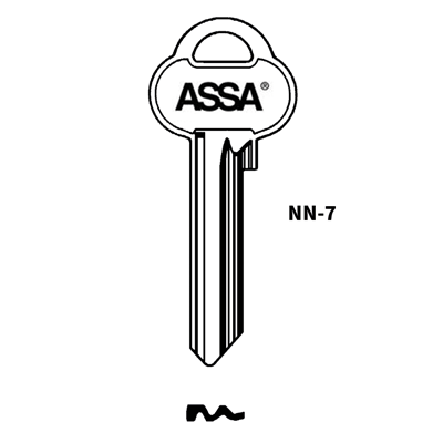 Picture of Genuine ASSA NN 7 Pin Cylinder Key Blank