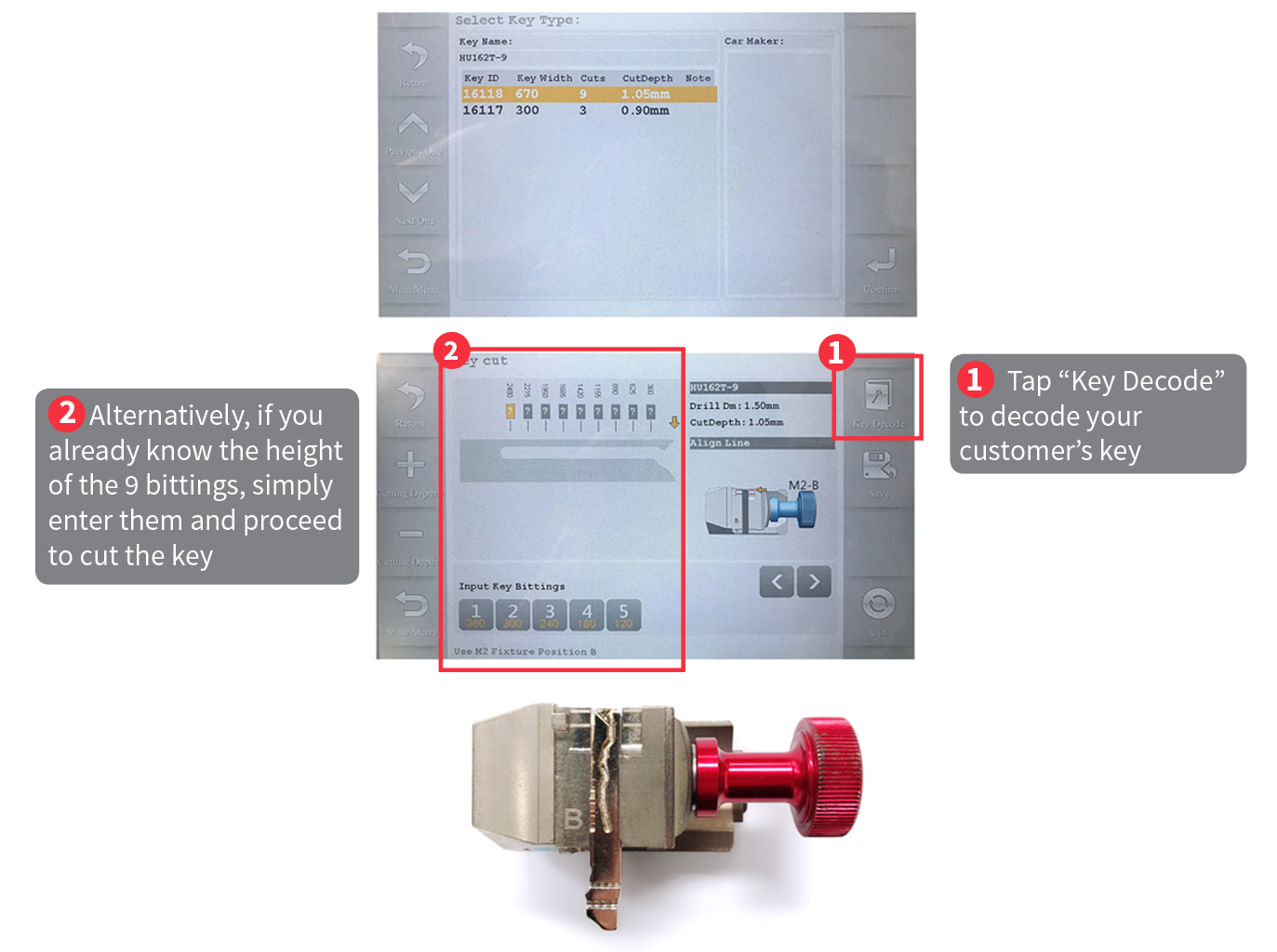 Xhorse Condor Mini: How to Cut HU162T key blanks (Section) 3
