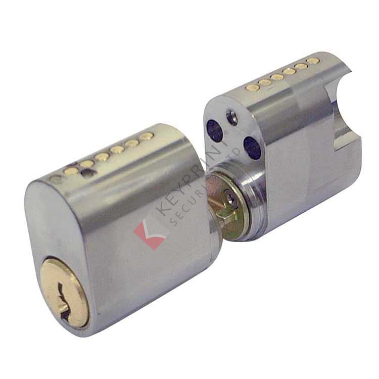 ASSA 6 Pin External/Internal Scandinavian Double Cylinder - Satin Chrome