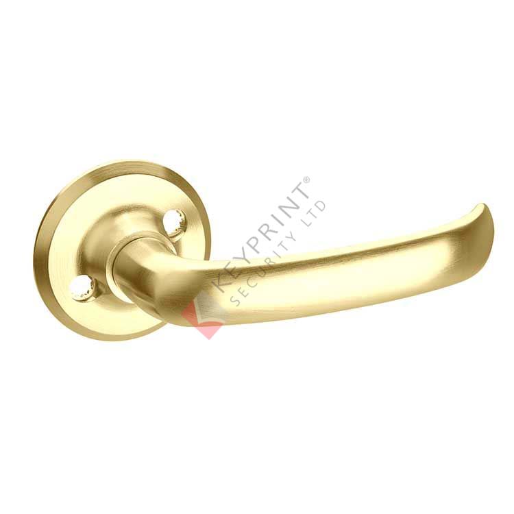 ASSA 6640 Classic Lever Handle - Sprung with Round Roses - Polished Brass