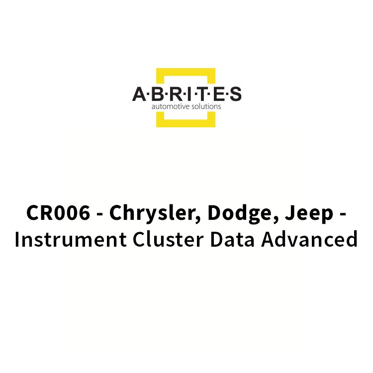 CR006 - Chrysler, Dodge, Jeep - Instrument Cluster Data Advanced