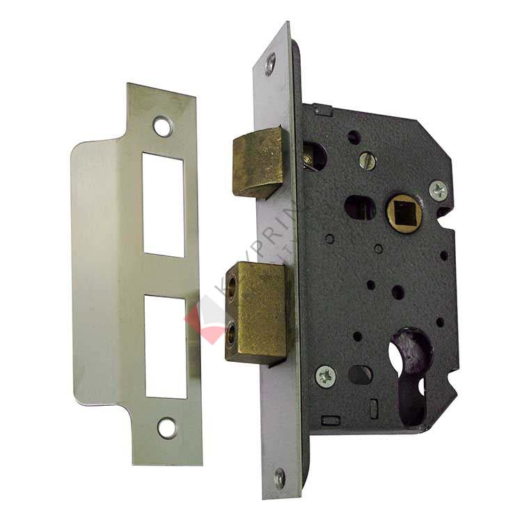 63mm Euro Profile Mortice Sashlock with 44mm Backset - Satin Stainless Steel
