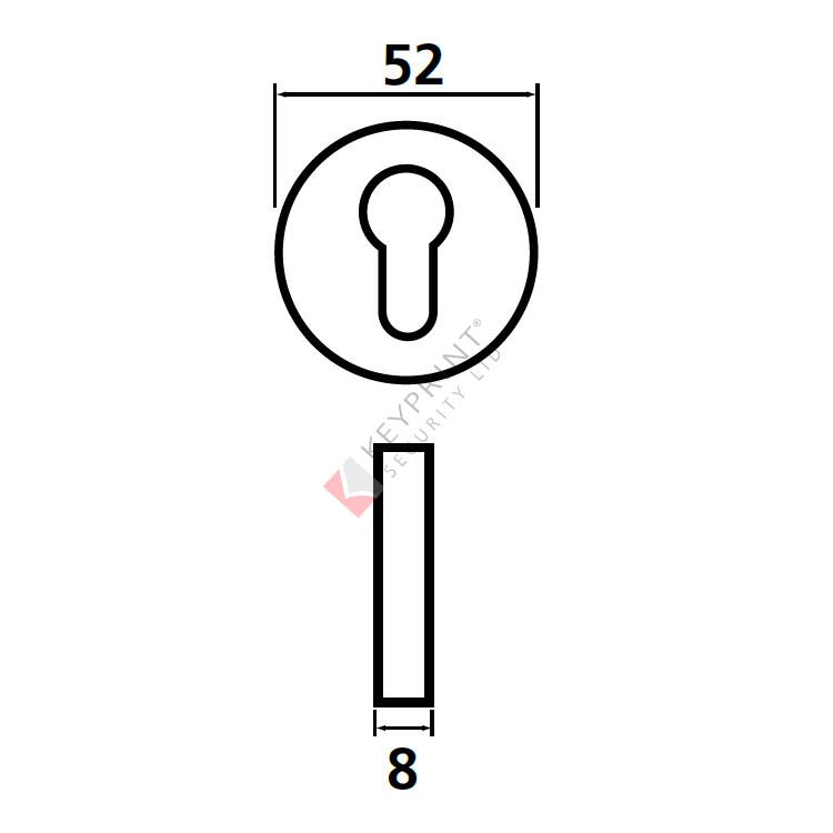 WKS Euro Escutcheon 52x8mm (Pair)