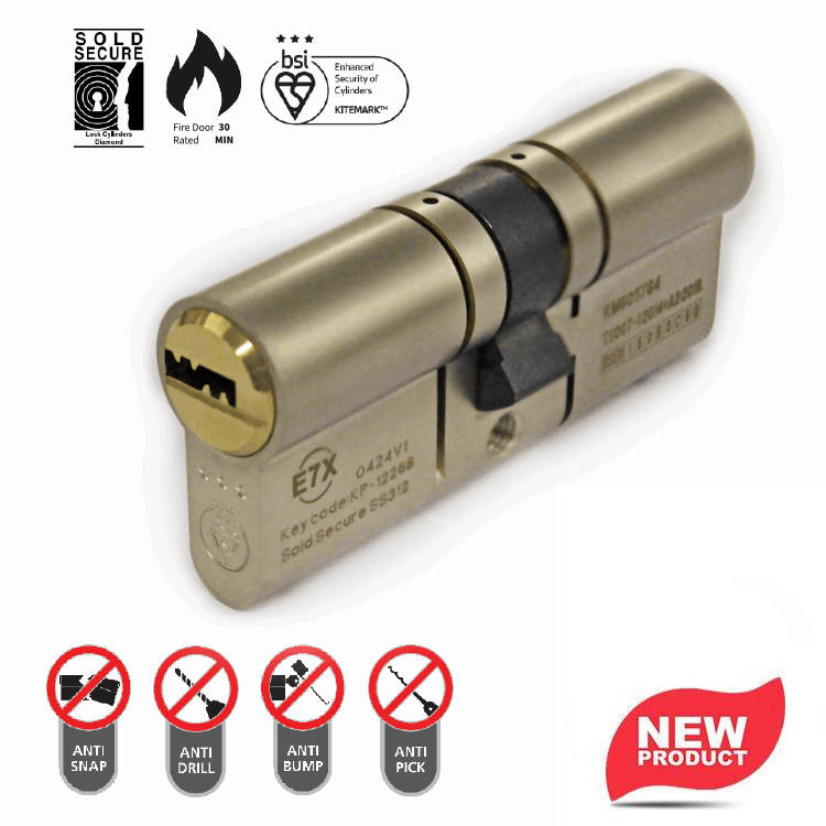E7X 3-Star Euro Double Offset Cylinder 90mm (35/55) - Dual Finish