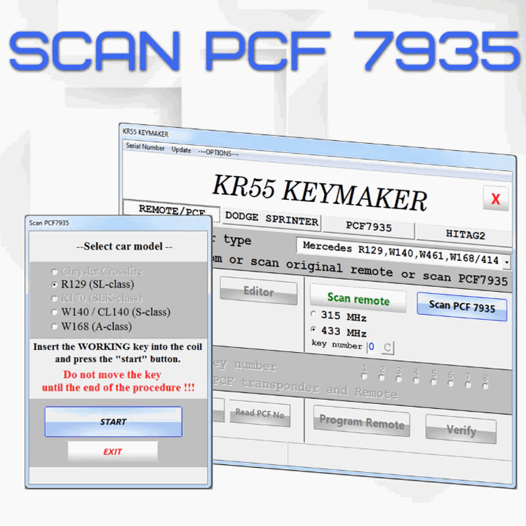 Scan PCF 7935 license for KR55 MB Remote Keymaker