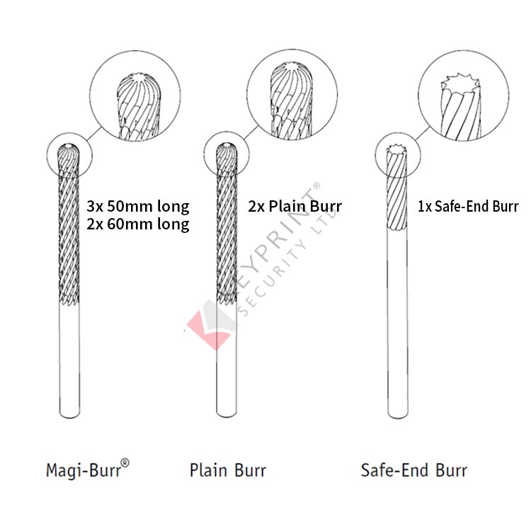 Set of 8 Burrs in a case
