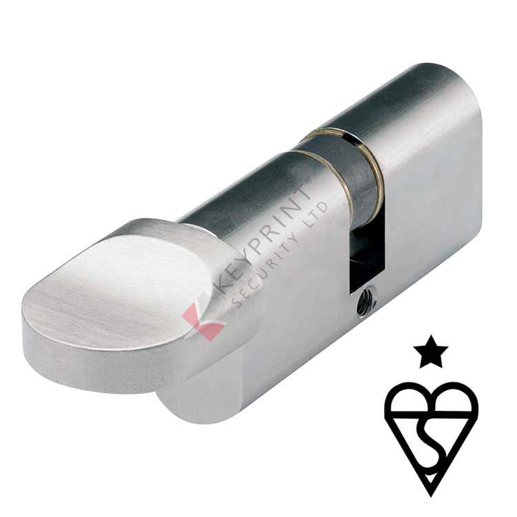 ESLA Technik Pro 1-Star Oval Single & Turn 60mm (30/30T) Cylinder - Satin Chrome