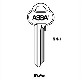 Genuine ASSA NN 7 Pin Cylinder Key Blank
