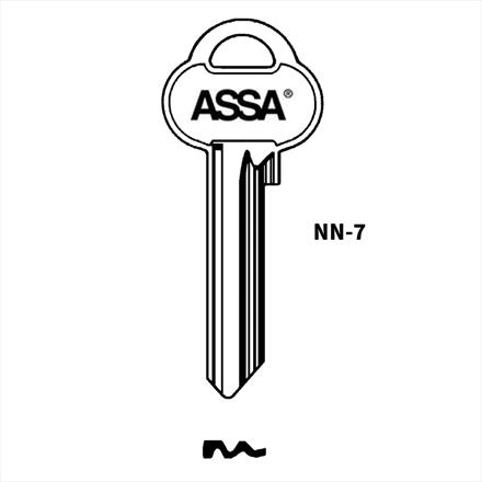 Genuine ASSA NN 7 Pin Cylinder Key Blank
