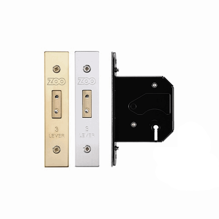 3 Lever Mortice Union Replacement Sash Locks - 64mm PVD Brass