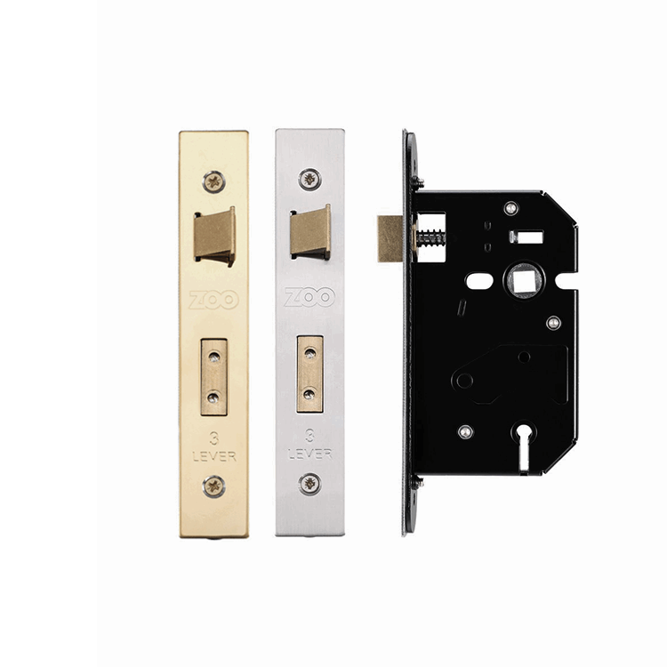 3 Lever Mortice Union Replacement Sash Locks - 64mm PVD Brass